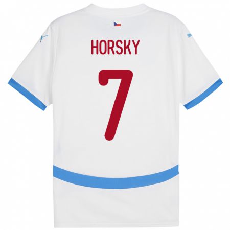 Kandiny Hombre Camiseta Chequia Filip Horsky #7 Blanco 2ª Equipación 24-26 La Camisa