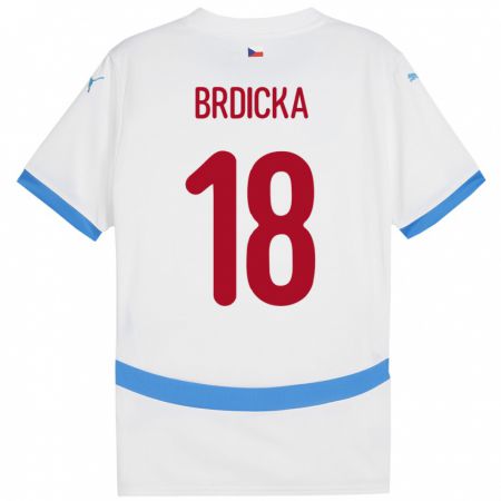 Kandiny Uomo Maglia Cechia Filip Brdicka #18 Bianco Kit Gara Away 24-26 Maglietta