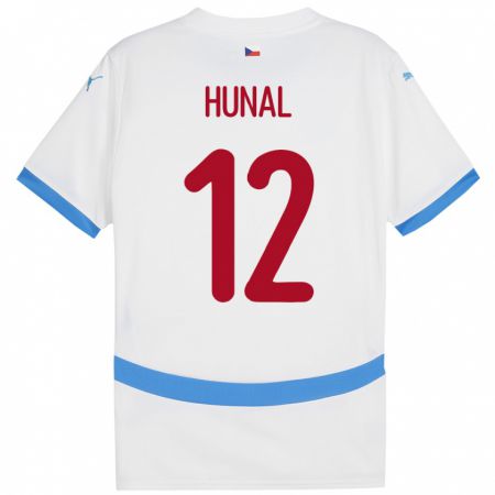 Kandiny Hombre Camiseta Chequia Eric Hunal #12 Blanco 2ª Equipación 24-26 La Camisa