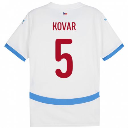 Kandiny Hombre Camiseta Chequia Martin Kovar #5 Blanco 2ª Equipación 24-26 La Camisa