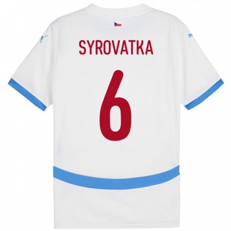 Kandiny Hombre Camiseta Chequia Matyas Syrovatka #6 Blanco 2ª Equipación 24-26 La Camisa