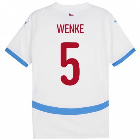 Kandiny Uomo Maglia Cechia Eduard Wenke #5 Bianco Kit Gara Away 24-26 Maglietta