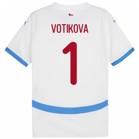 Kandiny Uomo Maglia Cechia Barbora Votíková #1 Bianco Kit Gara Away 24-26 Maglietta