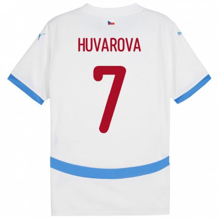 Kandiny Uomo Maglia Cechia Dominika Huvarová #7 Bianco Kit Gara Away 24-26 Maglietta