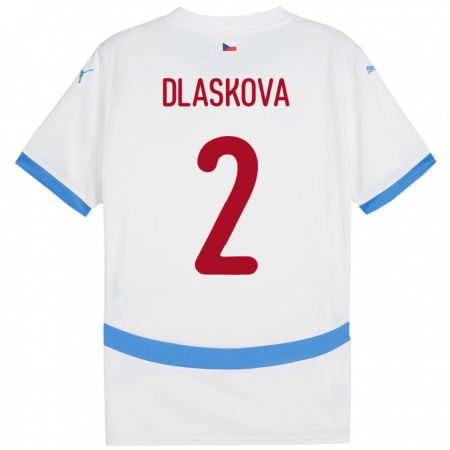 Kandiny Hombre Camiseta Chequia Anna Dlasková #2 Blanco 2ª Equipación 24-26 La Camisa