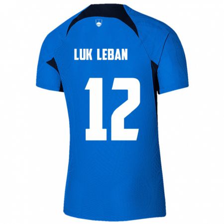 Kandiny Heren Slovenië Zan Luk Leban #12 Blauw Uitshirt Uittenue 24-26 T-Shirt België