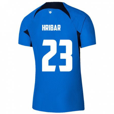 Kandiny Hombre Camiseta Eslovenia Lan Hribar #23 Azul 2ª Equipación 24-26 La Camisa México