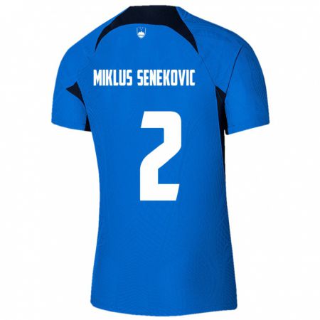 Kandiny Hombre Camiseta Eslovenia Gal Miklus Senekovic #2 Azul 2ª Equipación 24-26 La Camisa México