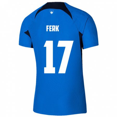 Kandiny Herren Slowenien Matic Ferk #17 Blau Auswärtstrikot Trikot 24-26 T-Shirt Österreich