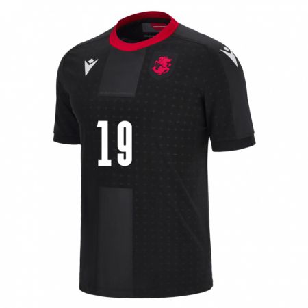 Kandiny Herren Georgien Tornike Morchiladze #19 Schwarz Auswärtstrikot Trikot 24-26 T-Shirt Österreich