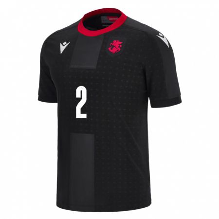 Kandiny Herren Georgien Gela Sadghobelashvili #2 Schwarz Auswärtstrikot Trikot 24-26 T-Shirt Österreich