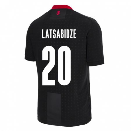 Kandiny Uomo Maglia Georgia Luka Latsabidze #20 Nero Kit Gara Away 24-26 Maglietta