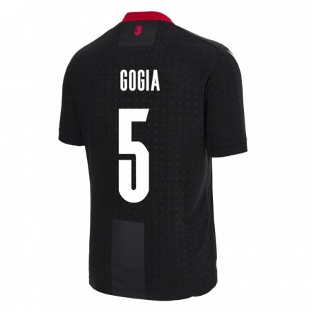 Kandiny Hombre Camiseta Georgia Gigi Gogia #5 Negro 2ª Equipación 24-26 La Camisa