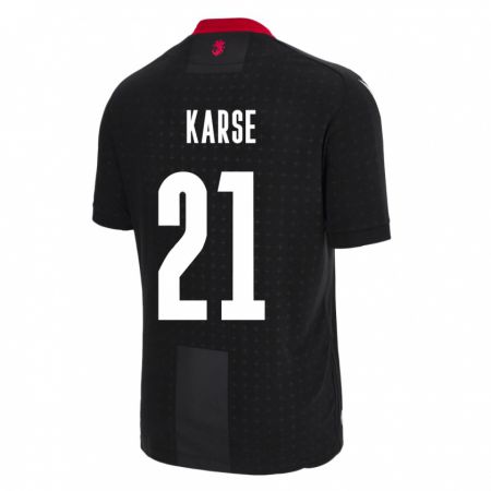 Kandiny Herren Georgien Karse #21 Schwarz Auswärtstrikot Trikot 24-26 T-Shirt Österreich