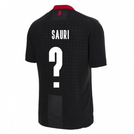 Kandiny Uomo Maglia Georgia Mate Sauri #0 Nero Kit Gara Away 24-26 Maglietta