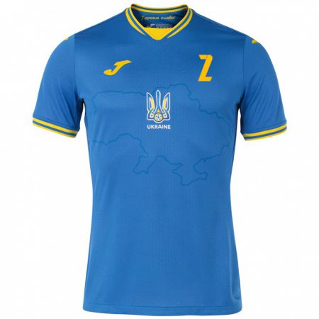 Kandiny Herren Ukraine Vitaliy Roman #2 Blau Auswärtstrikot Trikot 24-26 T-Shirt Österreich