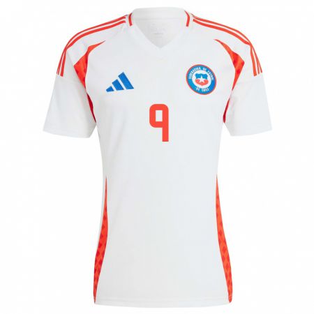 Kandiny Hombre Camiseta Chile Luciano Arriagada #9 Blanco 2ª Equipación 24-26 La Camisa