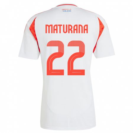 Kandiny Uomo Maglia Cile Martín Maturana #22 Bianco Kit Gara Away 24-26 Maglietta