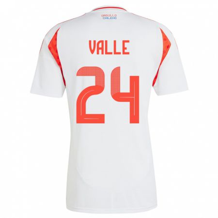 Kandiny Uomo Maglia Cile Alessandra Valle #24 Bianco Kit Gara Away 24-26 Maglietta