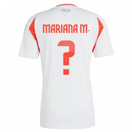 Kandiny Uomo Maglia Cile Mariana Morales #0 Bianco Kit Gara Away 24-26 Maglietta