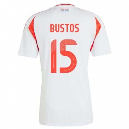 Kandiny Uomo Maglia Cile Melissa Bustos #15 Bianco Kit Gara Away 24-26 Maglietta