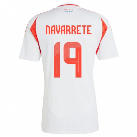 Kandiny Uomo Maglia Cile Valentina Navarrete #19 Bianco Kit Gara Away 24-26 Maglietta