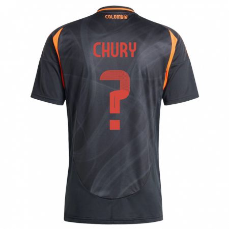 Kandiny Uomo Maglia Colombia Brandon Chury #0 Nero Kit Gara Away 24-26 Maglietta