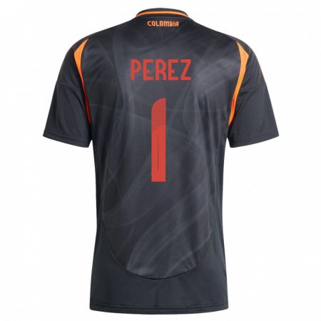 Kandiny Uomo Maglia Colombia Catalina Pérez #1 Nero Kit Gara Away 24-26 Maglietta