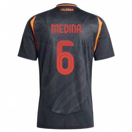 Kandiny Uomo Maglia Colombia Paula Medina #6 Nero Kit Gara Away 24-26 Maglietta