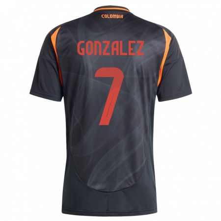 Kandiny Uomo Maglia Colombia Celis González #7 Nero Kit Gara Away 24-26 Maglietta