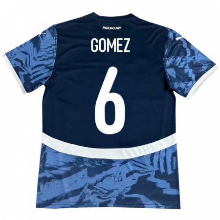 Kandiny Uomo Maglia Paraguay Marcos Gómez #6 Blu Kit Gara Away 24-26 Maglietta