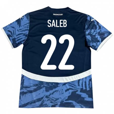 Kandiny Herren Paraguay Gloria Saleb #22 Blau Auswärtstrikot Trikot 24-26 T-Shirt Österreich