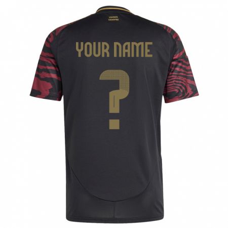 Kandiny Uomo Maglia Perù Il Tuo Nome #0 Nero Kit Gara Away 24-26 Maglietta