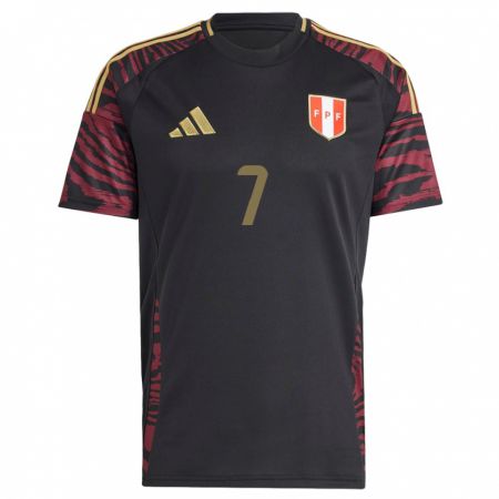 Kandiny Hombre Camiseta Perú Hiroshi Mejía #7 Negro 2ª Equipación 24-26 La Camisa