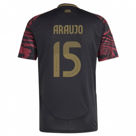 Kandiny Uomo Maglia Perù Miguel Araujo #15 Nero Kit Gara Away 24-26 Maglietta