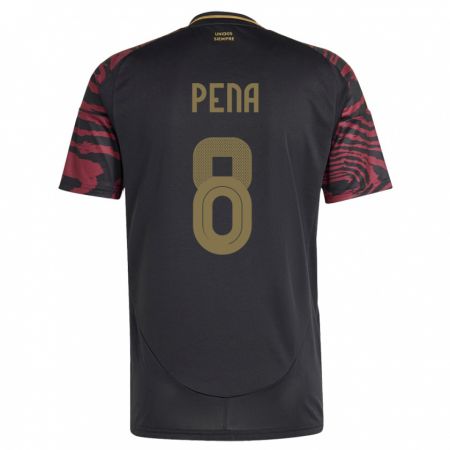 Kandiny Heren Peru Sergio Peña #8 Zwart Uitshirt Uittenue 24-26 T-Shirt