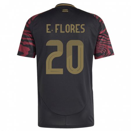 Kandiny Uomo Maglia Perù Edison Flores #20 Nero Kit Gara Away 24-26 Maglietta