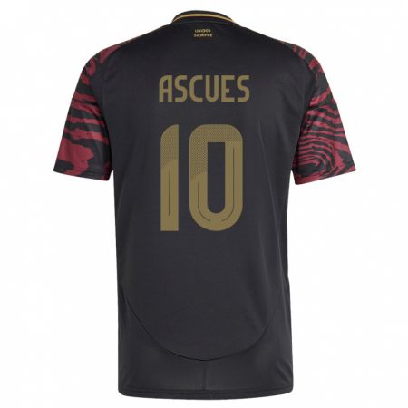 Kandiny Herren Peru Adrián Ascues #10 Schwarz Auswärtstrikot Trikot 24-26 T-Shirt Österreich