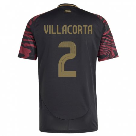 Kandiny Uomo Maglia Perù Anderson Villacorta #2 Nero Kit Gara Away 24-26 Maglietta