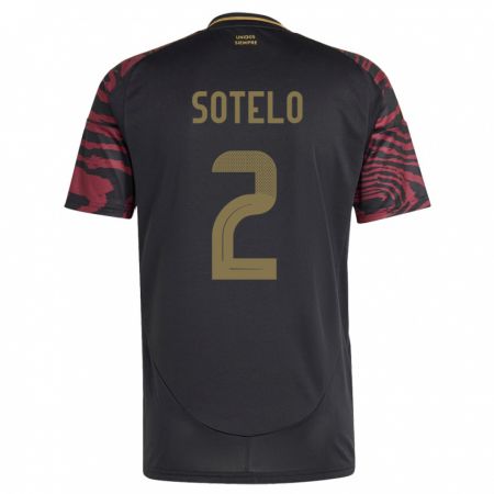 Kandiny Uomo Maglia Perù Ghian Sotelo #2 Nero Kit Gara Away 24-26 Maglietta