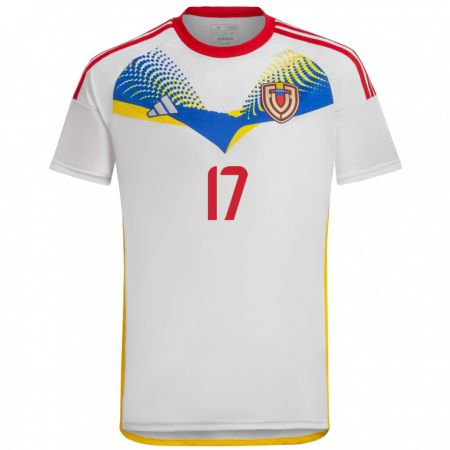 Kandiny Uomo Maglia Venezuela Matías Lacava #17 Bianco Kit Gara Away 24-26 Maglietta