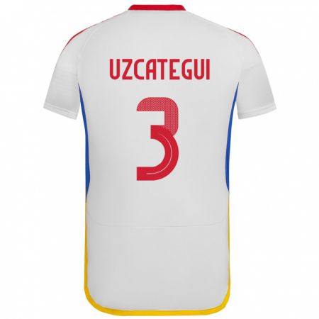 Kandiny Uomo Maglia Venezuela Rafael Uzcátegui #3 Bianco Kit Gara Away 24-26 Maglietta