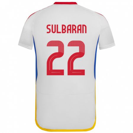 Kandiny Hombre Camiseta Venezuela Manuel Sulbarán #22 Blanco 2ª Equipación 24-26 La Camisa