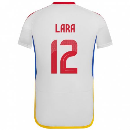 Kandiny Hombre Camiseta Venezuela Jesús Lara #12 Blanco 2ª Equipación 24-26 La Camisa