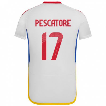 Kandiny Hombre Camiseta Venezuela Camila Pescatore #17 Blanco 2ª Equipación 24-26 La Camisa