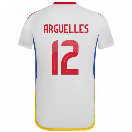 Kandiny Hombre Camiseta Venezuela Wilmary Argüelles #12 Blanco 2ª Equipación 24-26 La Camisa México