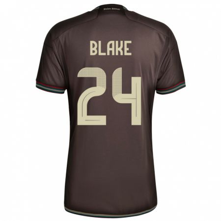 Kandiny Uomo Maglia Giamaica Andre Blake #24 Marrone Notte Kit Gara Away 24-26 Maglietta