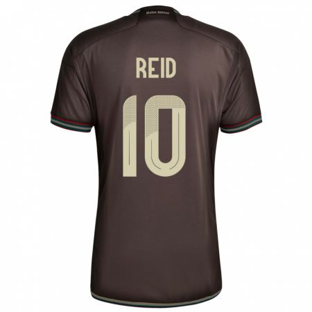 Kandiny Uomo Maglia Giamaica Bobby De Cordova-Reid #10 Marrone Notte Kit Gara Away 24-26 Maglietta