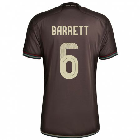 Kandiny Uomo Maglia Giamaica Ronaldo Barrett #6 Marrone Notte Kit Gara Away 24-26 Maglietta