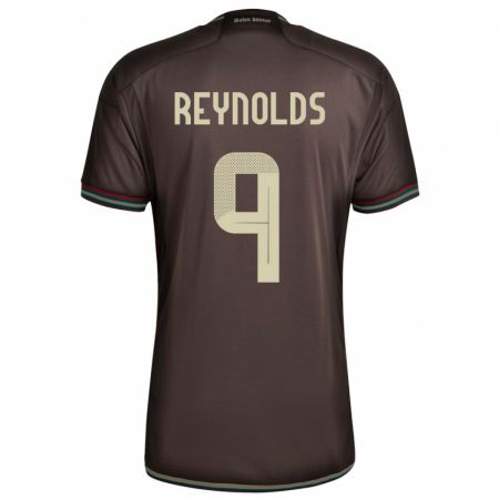 Kandiny Uomo Maglia Giamaica Fabian Reynolds #9 Marrone Notte Kit Gara Away 24-26 Maglietta